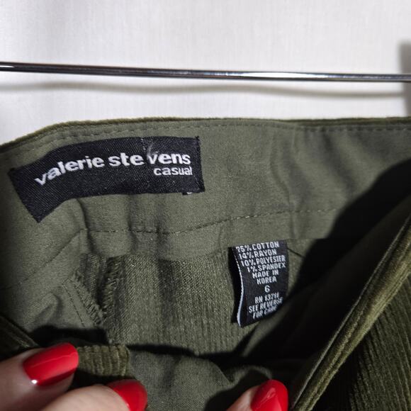 Vtg Corduroy Trousers Cropped Pants 6 High Straight Leg Goblin Cottage Academia - Picture 5 of 6